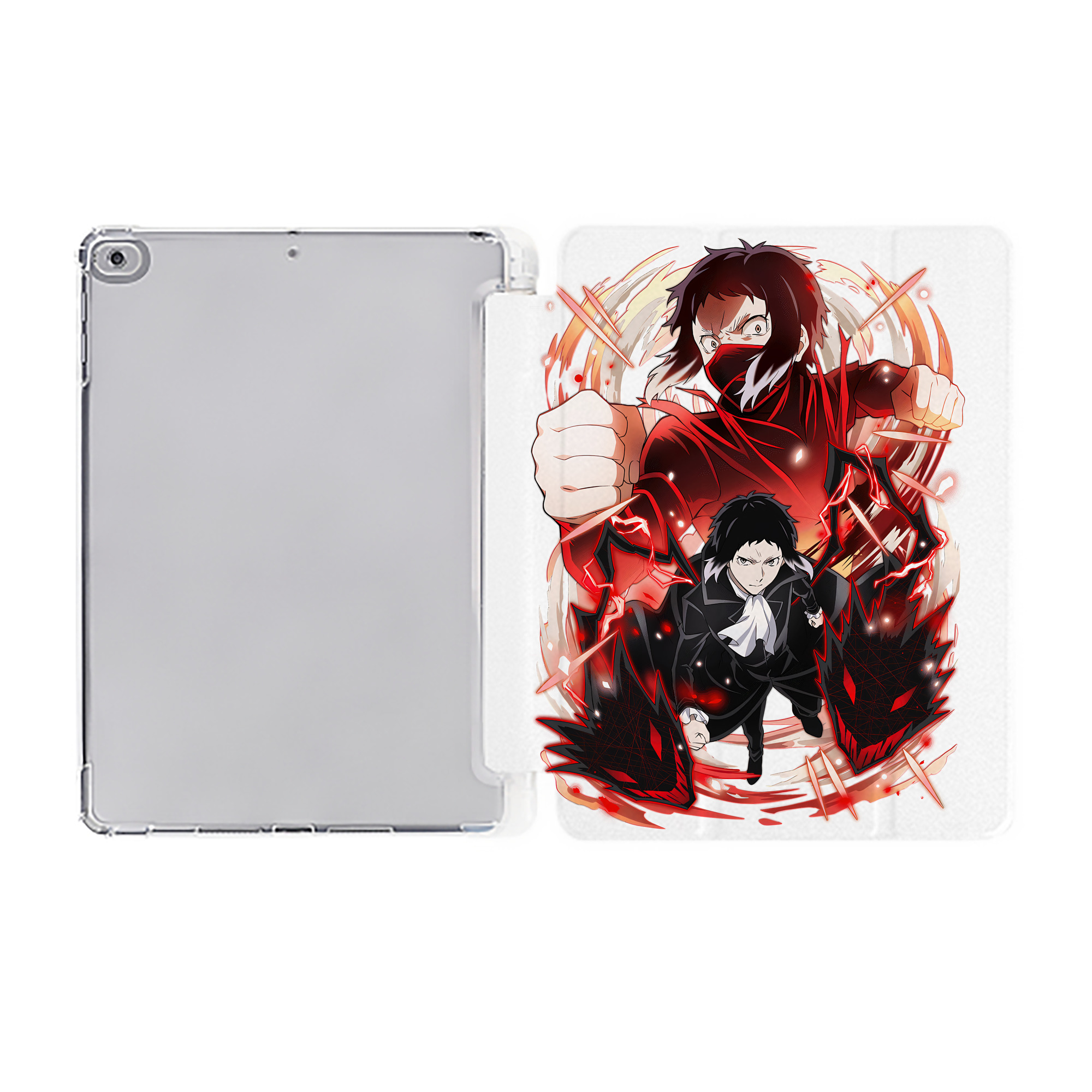 （画像用） 文豪ストレイドッグス Bungo Stray Dogs IPad ケース ペン収納付き 三つ折りスタンド PUレザー×シリコン 対応機種9.5/10.5/10.9インチ